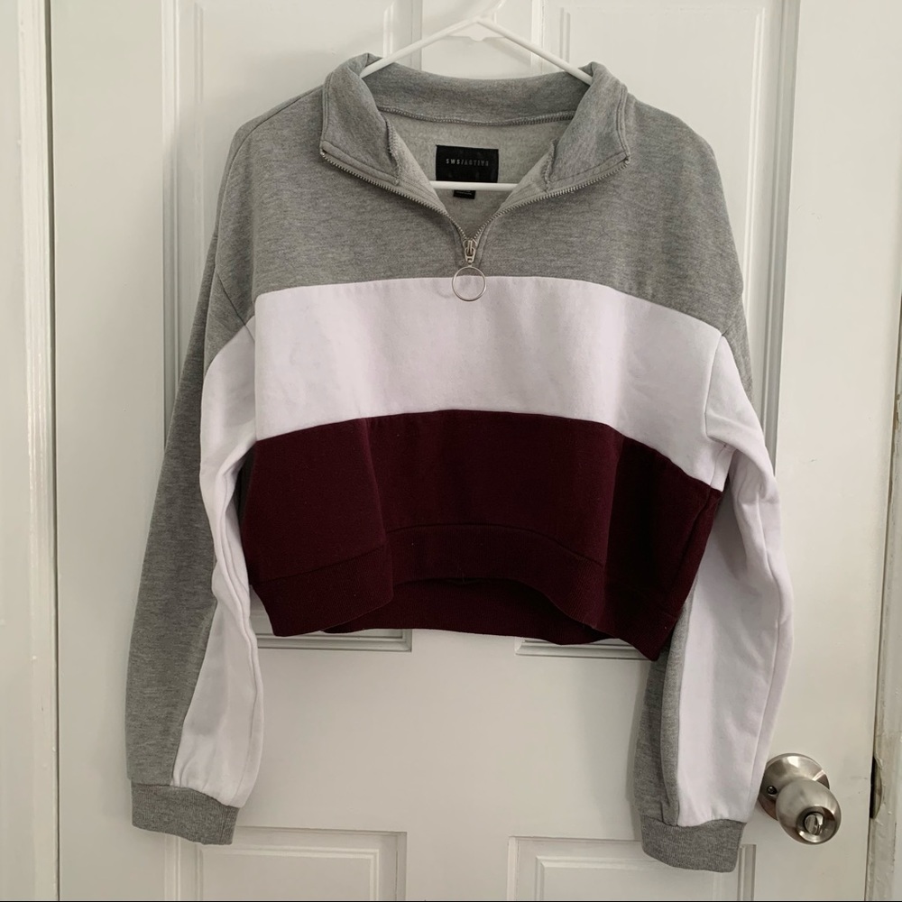 Quarter zip crop top